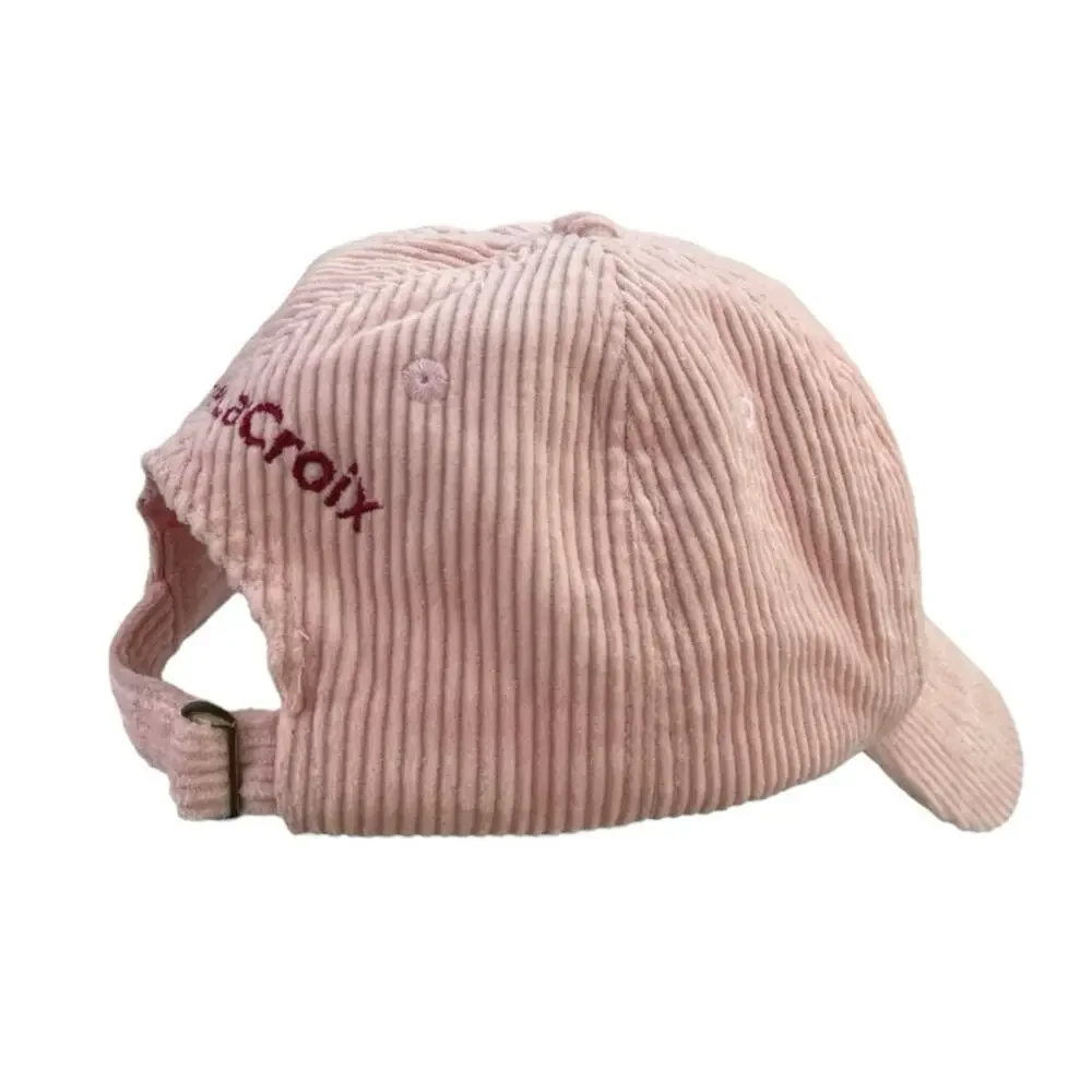La Croix Pink Corduroy Soda Can Cherry Embroidered Adjustable Baseball Cap Hat S